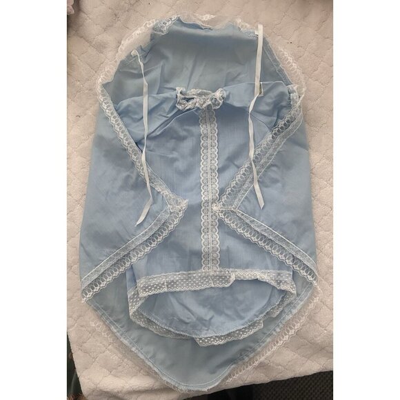 Blue Lace Baby Swaddle Blanket - Picture 1 of 3